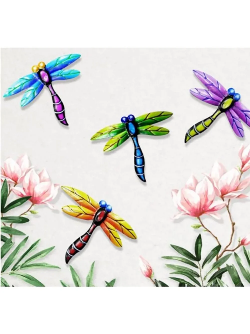 8PCS Metal Dragonfly Wall Art Decor - Outdoor Sculpture for Garden, Patio